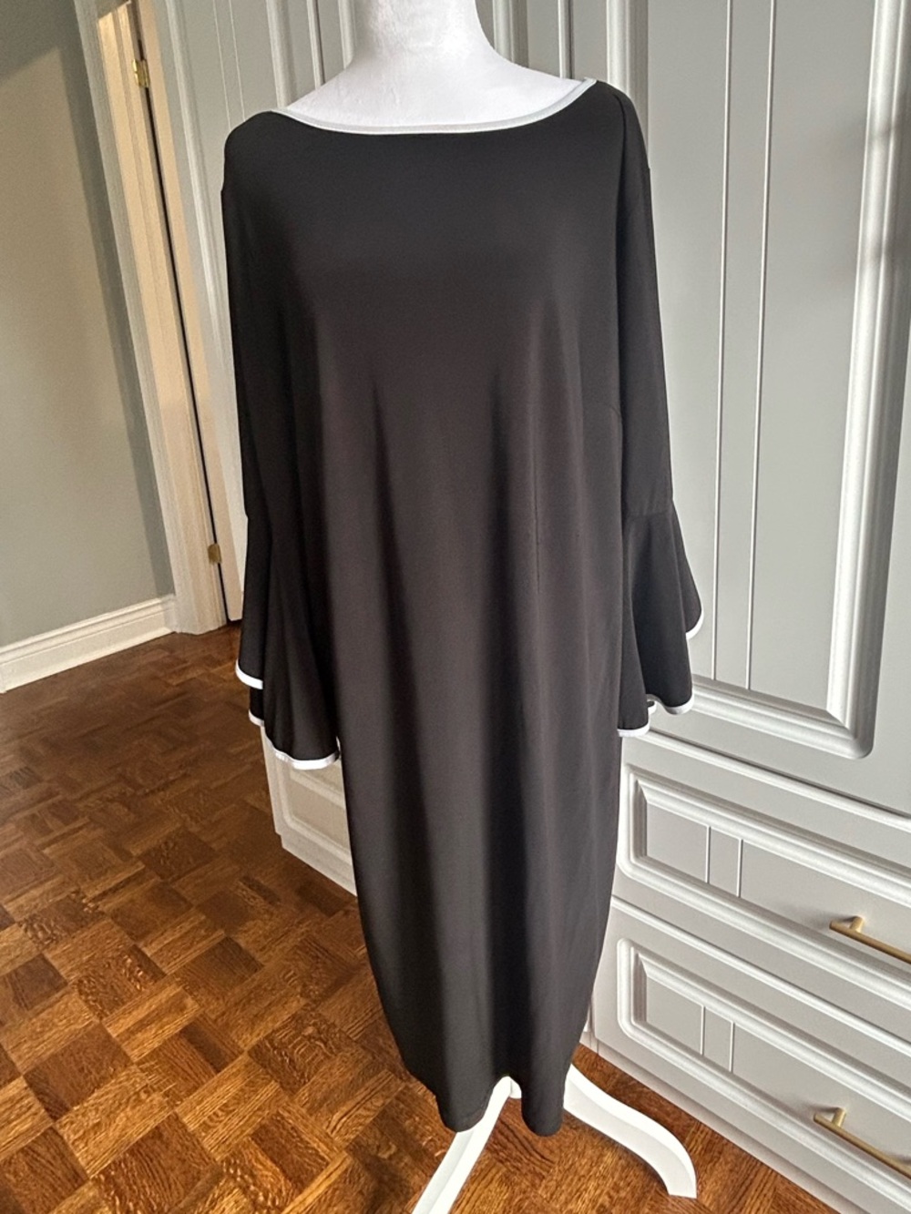 Tiana B. Black Shift Dress with White Trim